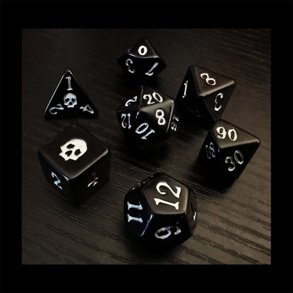 For use with Shadowdark Dice Set - Black and Silver